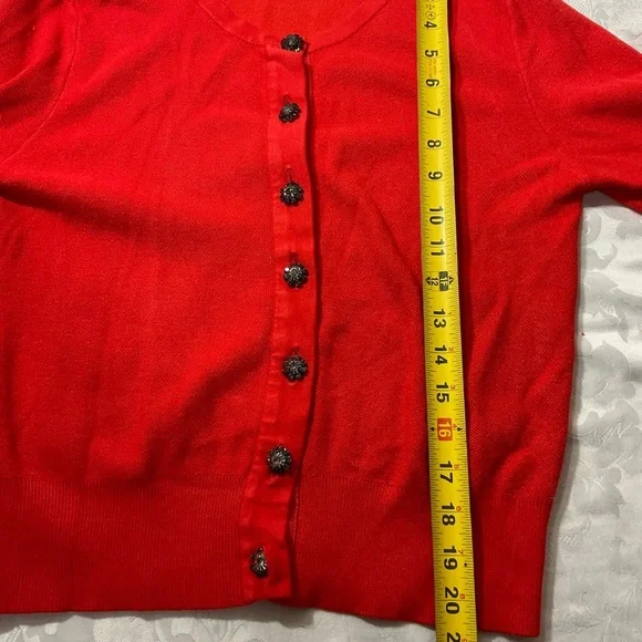 Zara Knits Women Cardigan Jewel Rhinestone Buttons Size Medium - Picture 7 of 9
